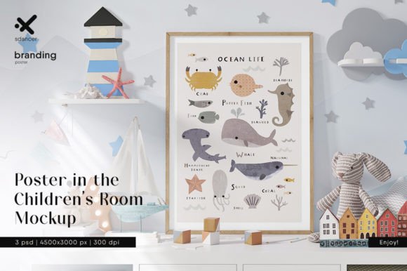 Download Poster in the Children's Room Mockup - Child Collection
