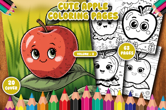 Download 63 Cute Apple Coloring Pages for Kid V-2 - Apple coloring pages Collection