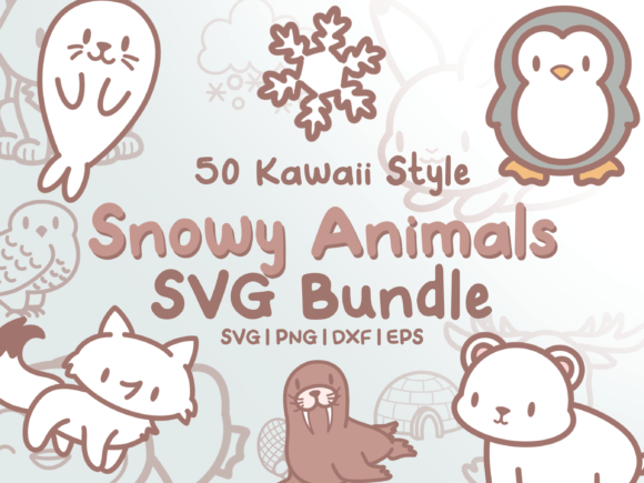 Download Snowy Animals SVG Illustrations - Snowy animal Collection