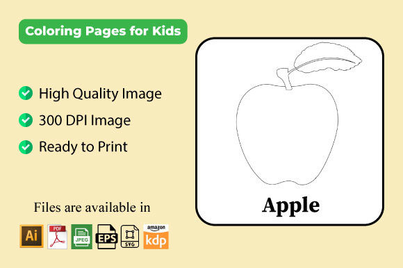 Download Apple Coloring Pages KDP for Kids - Apple coloring pages Collection