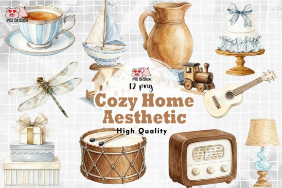 Download Cozy Home Aesthetic Set PNG - Cozy home Collection