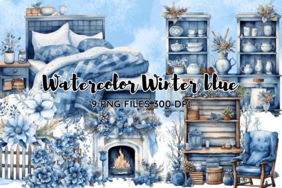 Download Christmas Blue Cozy Home Winter Clipart - Cozy home Collection