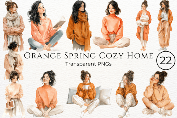 Download Orange Spring Cozy Home Clipart - Cozy home Collection