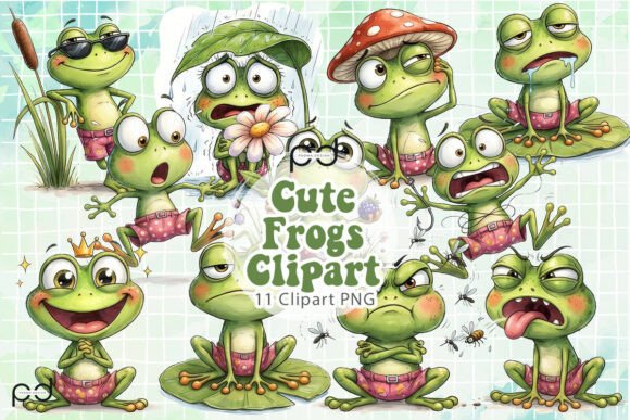 Download Cute Frogs Clipart Graphics - Frogs Collection