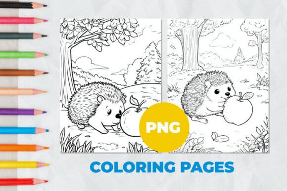 Download Hedgehog with an Apple Coloring Pages - Apple coloring pages Collection