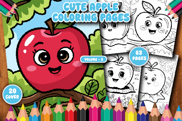 Download 63 Cute Apple Coloring Pages for Kid V-3 - Apple coloring pages Collection