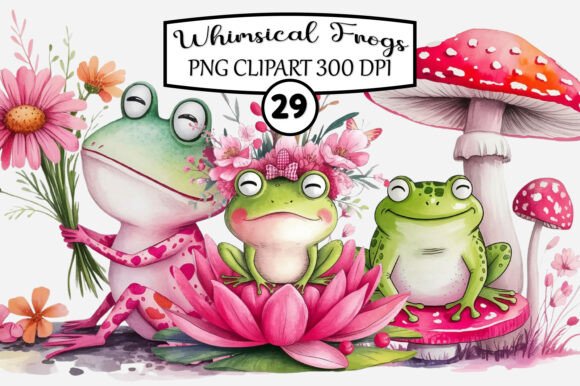 Download Whimsical Frogs Clipart - Premium Bundle