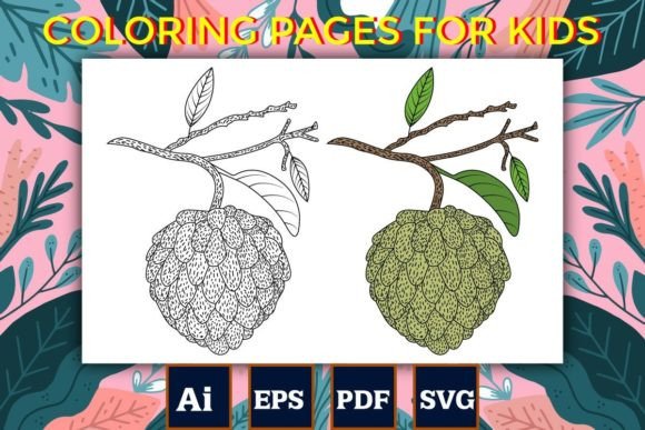 Download Custard Apple Coloring Pages for KDP - Apple coloring pages Collection