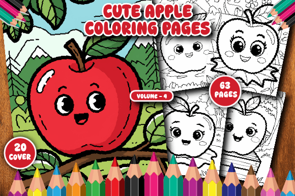 Download 63 Cute Apple Coloring Pages for Kid V-4 - Apple coloring pages Collection