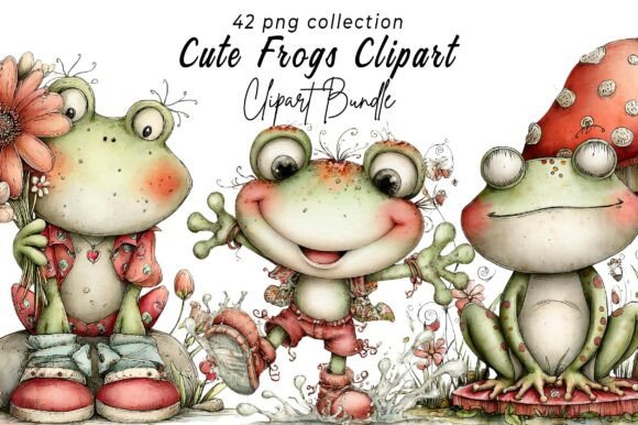 Download Whimsical Frogs Clipart - Premium Bundle