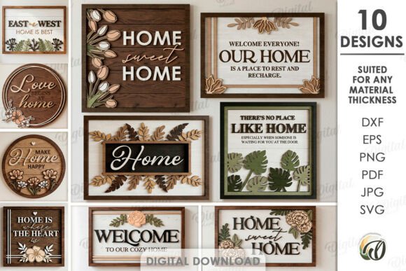 Download Welcome Home Wall Decors Bundle Lasercut - Home Collection