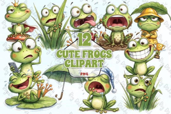 Download Cute Frogs Clipart PNG - Premium Resources